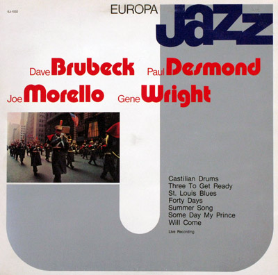Europa Jazz, Dave Brubeck, Paul Desmond, Joe Morello, Eugene Wright  - LP cover